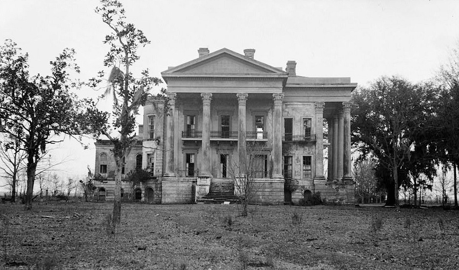 Belle Grove Plantation Mansion, White Castle Louisiana December 1936 FRONT (NORTHWEST) ELEVATION (RIVER SIDE)