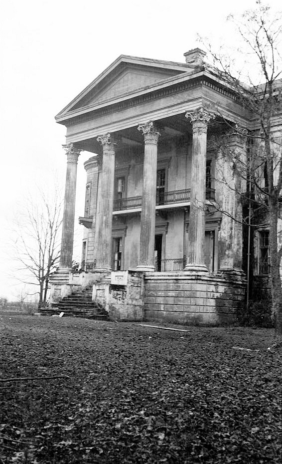 Belle Grove Plantation Mansion, White Castle Louisiana December 1936 VIEW OF FRONT PORTICO LOOKING EAST