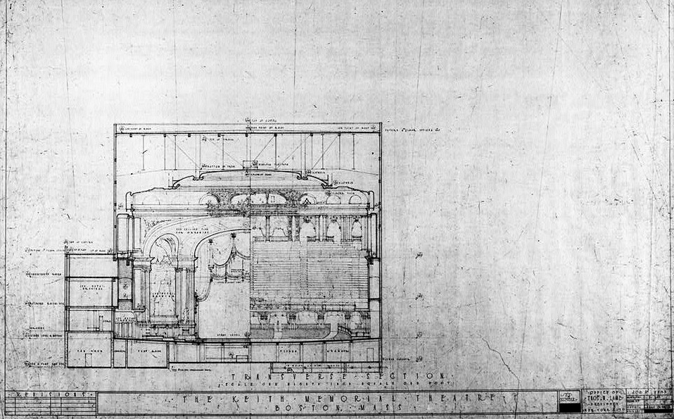 BF Keith Memorial Theater - Opera House, Boston Massachusetts July 15, 1926 TRANSVERSE SECTIONS, LOOKING EAST AND WEST