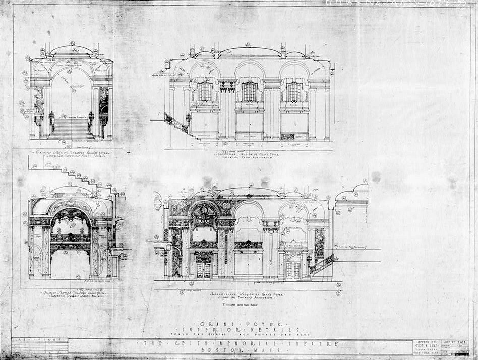 BF Keith Memorial Theater - Opera House, Boston Massachusetts July 15, 1926 GRAND FOYER INTERIOR DETAILS