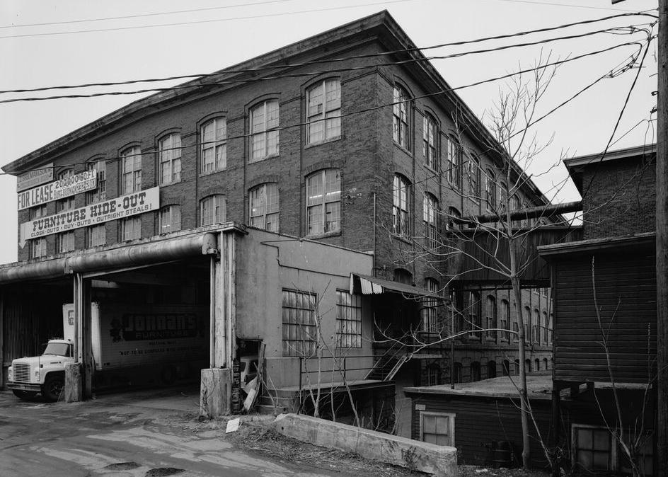 Boston Manufacturing Company, Waltham Massachusetts 1979 LOOKING SOUTHEAST AT END OF 1880 ADDITION TO 1873 WING.