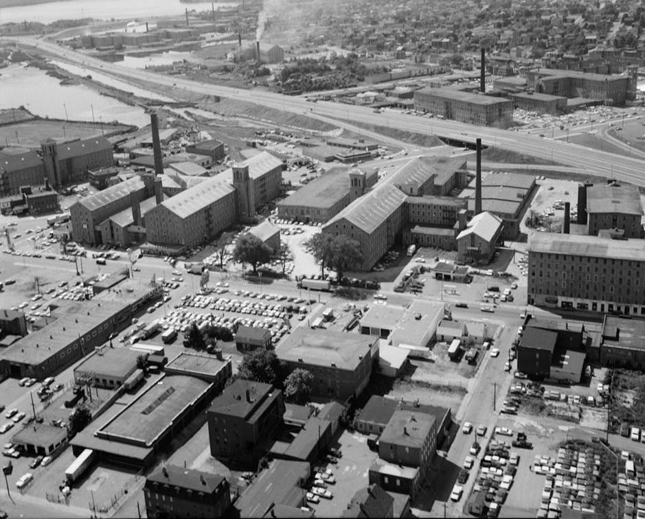 Durfee Mills, Fall River Massachusetts August 1968 AERIAL VIEW #5, LOOKING SOUTHEAST