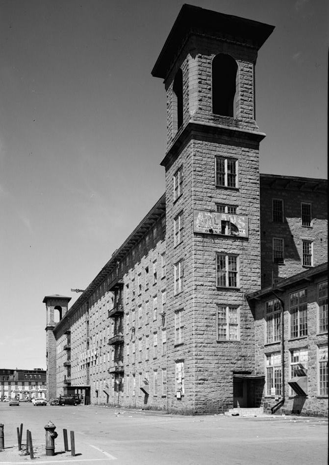 Richard Borden Manufacturing Company No. 1 Mill, Fall River Massachusetts August 1968 NO. 1 MILL, SOUTHWEST CORNER, VIEW LOOKING NORTH