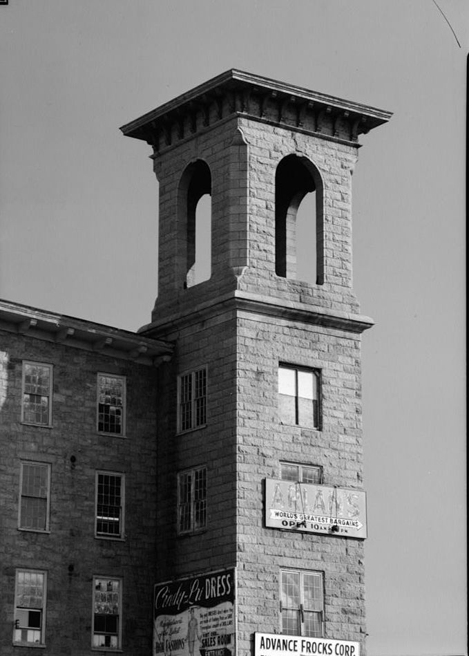 Richard Borden Manufacturing Company No. 1 Mill, Fall River Massachusetts August 1968 NO. 1 MILL, NORTHWEST STAIR TOWER