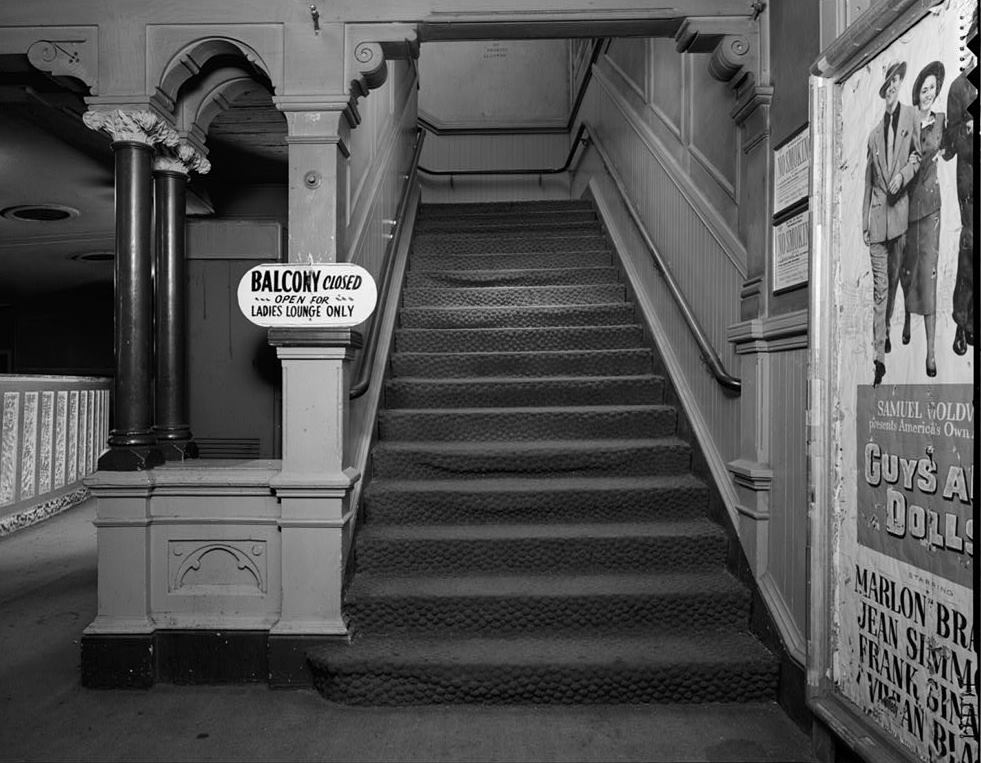Academy Building, Fall River Massachusetts STAIRCASE LEADING TO CENTRAL BALCONY, VIEW LOOKING EAST FROM INTERIOR ENTRANCE