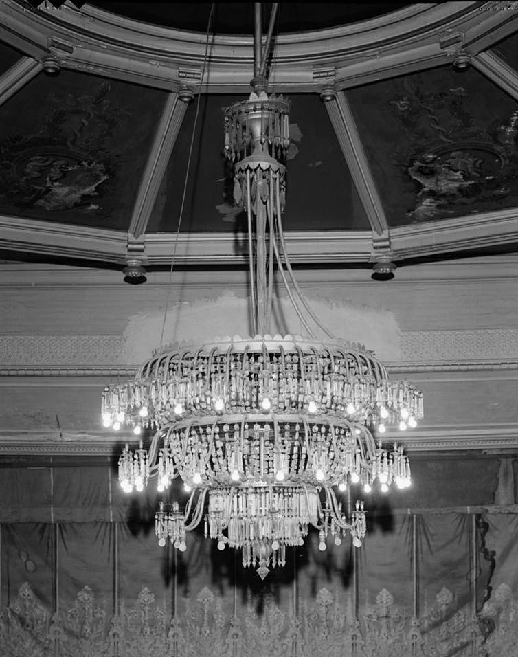 Academy Building, Fall River Massachusetts CHANDELIER IN AUDITORIUM, VIEW LOOKING NORTH FROM UPPER BALCONY
