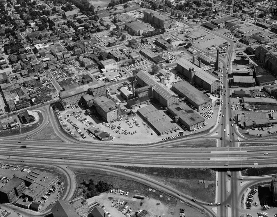 Union Mills, Fall River Massachusetts August 1968 AERIAL VIEW, LOOKING NORTH