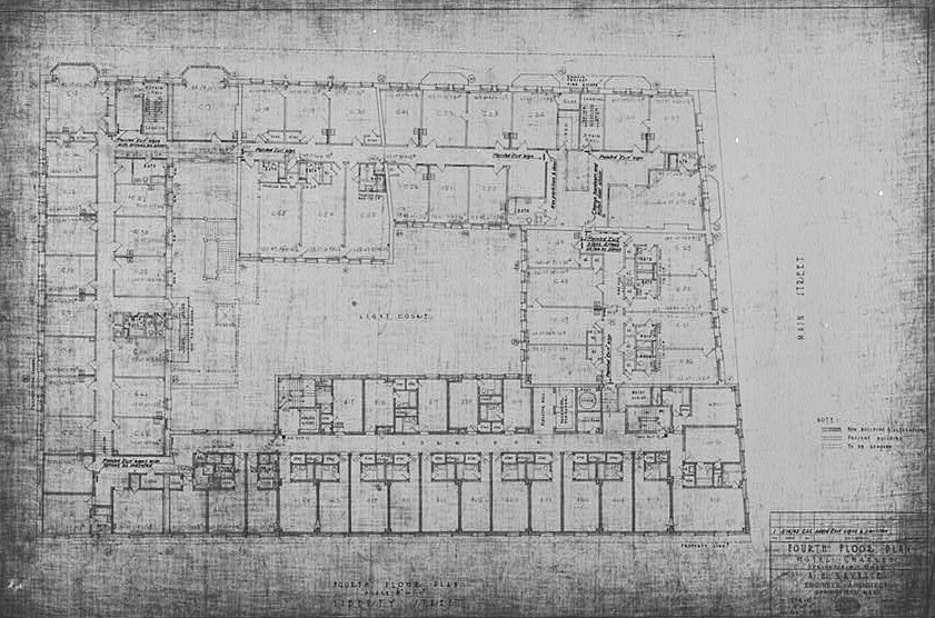 Hotel Charles, Springfield Massachusetts Hotel Charles, fourth floor plan, Feb. 1928