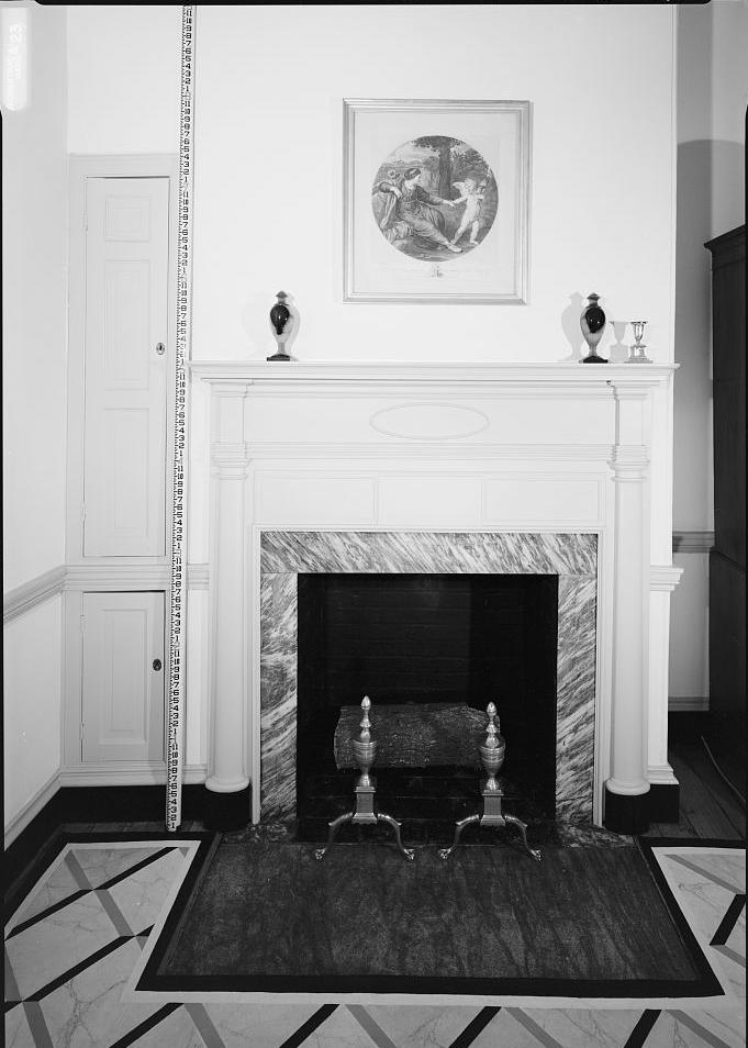 Homewood House - Carroll Mansion, Baltimore Maryland 2004 Dressing Room, elevation of fireplace mantel at north wall