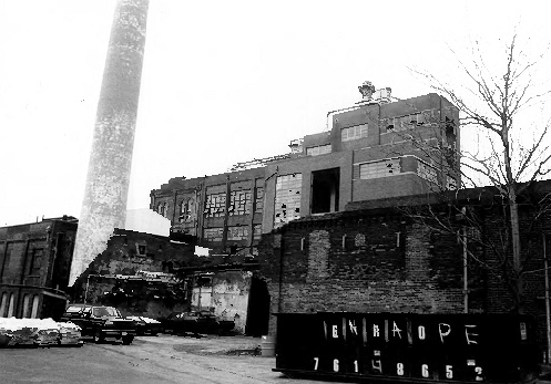 Gunther Brewing Company - Hamms, Baltimore Maryland 2002 View Southwest toward Stable/Ice Plant.  Brewhouses in background