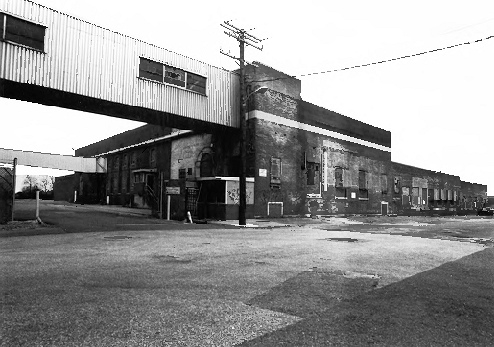 Gunther Brewing Company - Hamms, Baltimore Maryland 2002 View Southeast toward Shipping and Bottling Building, shows Bridges to 1900 Brewhouse