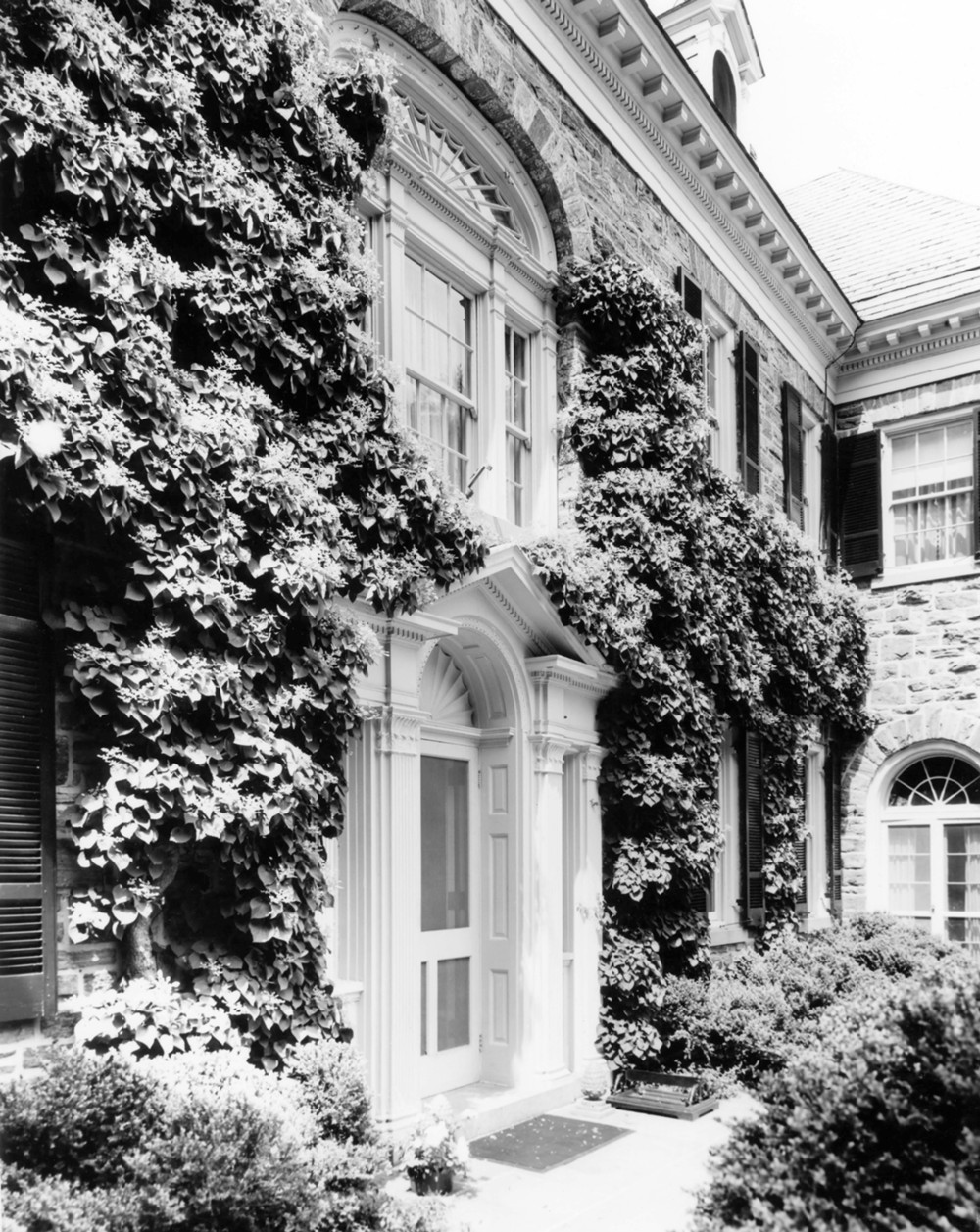 Tyrconnell House and Gardens, Baltimore Maryland Entrance door, south elevation (1984)