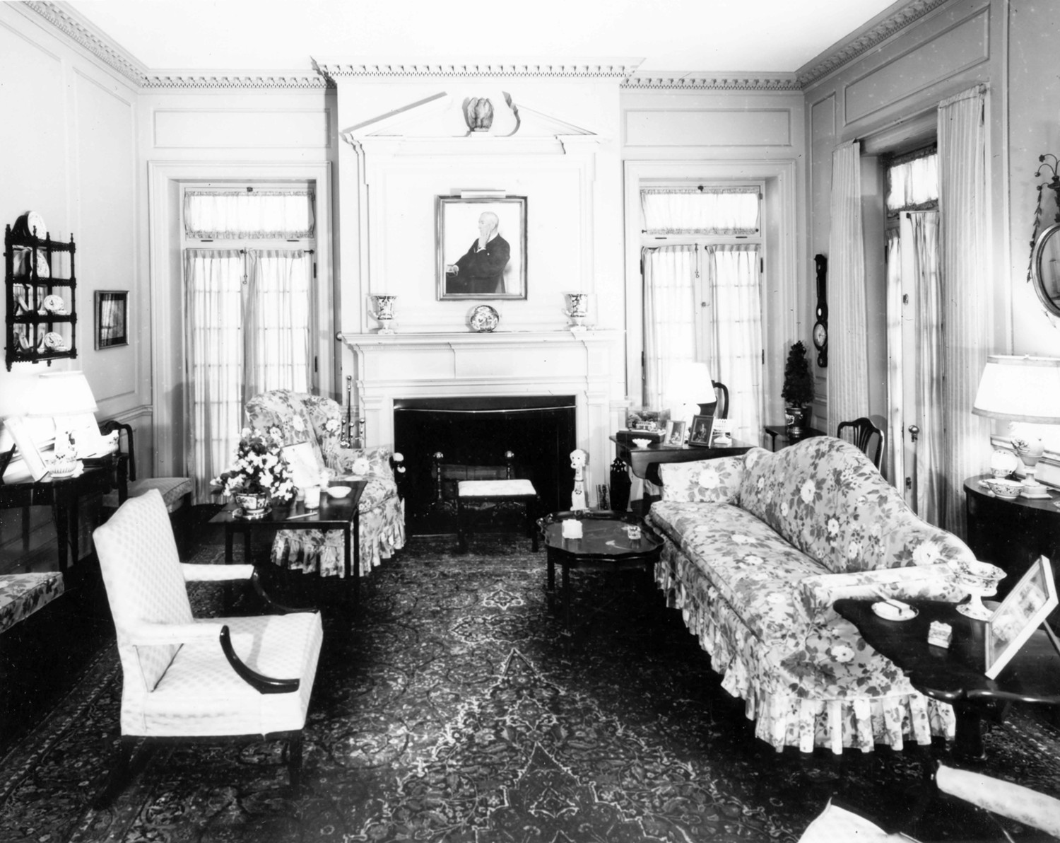 Tyrconnell House and Gardens, Baltimore Maryland Drawing room, south wall (1984)