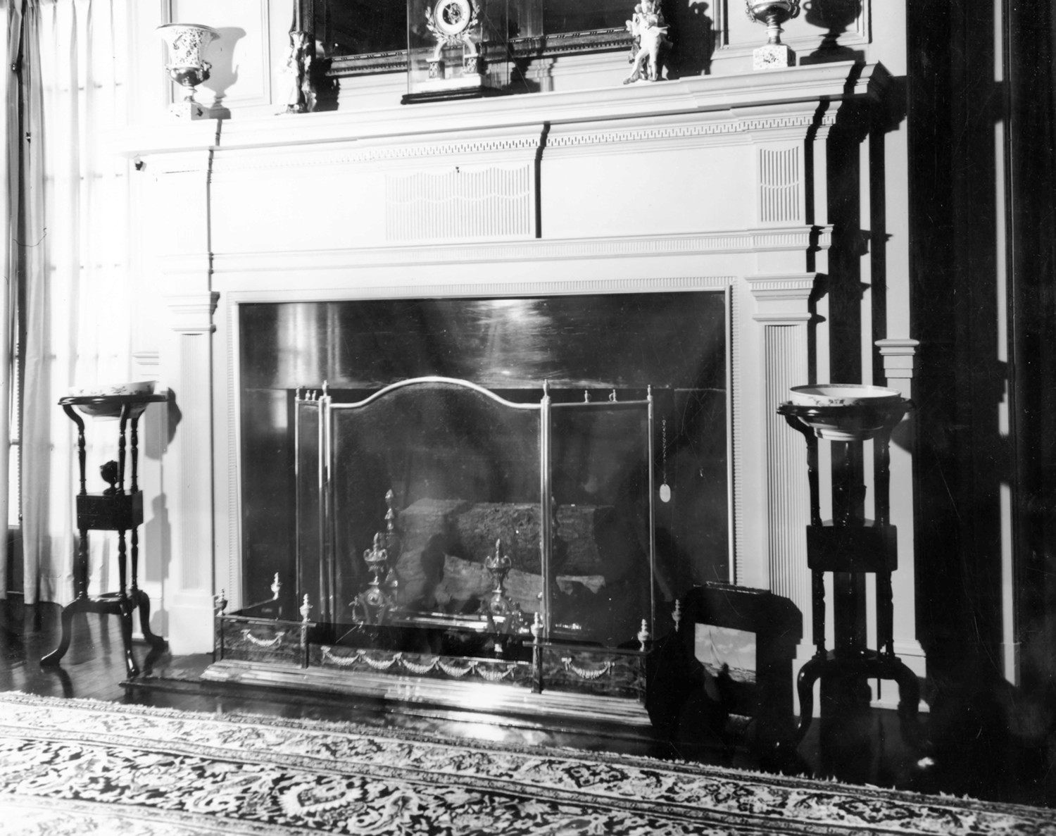 Tyrconnell House and Gardens, Baltimore Maryland Mantel in dining room (1984)