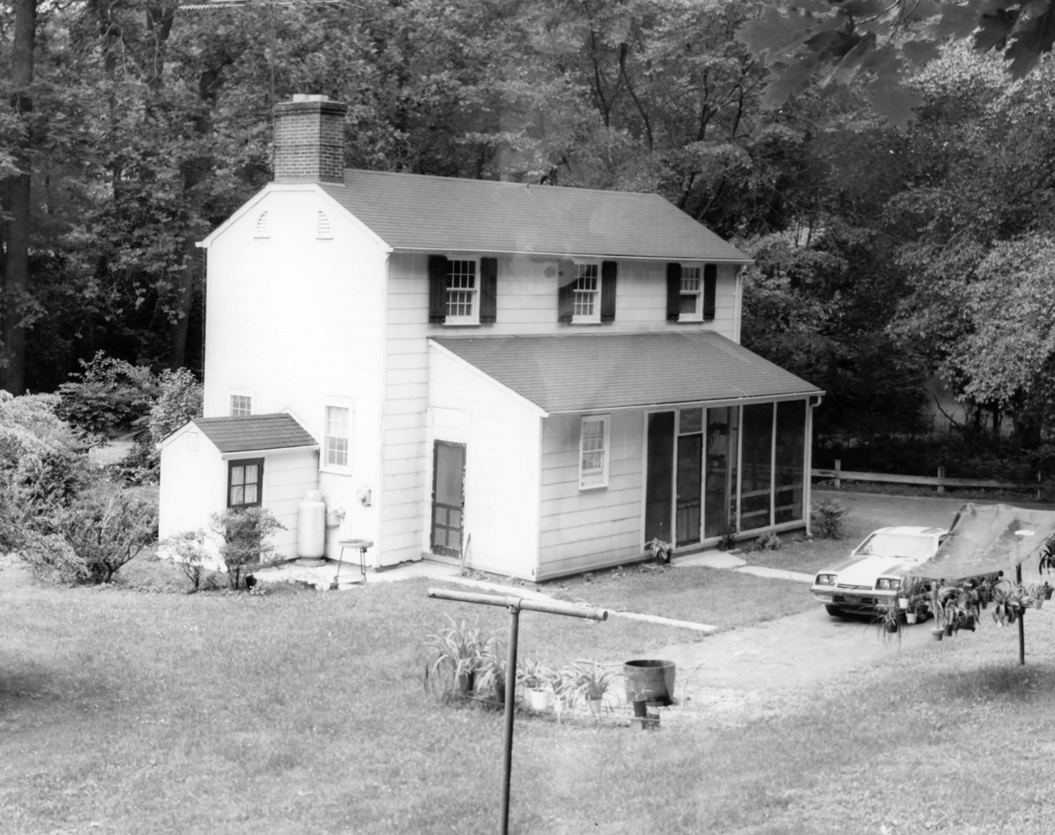 Tyrconnell House and Gardens, Baltimore Maryland Gardener's house, west elevation (1984)
