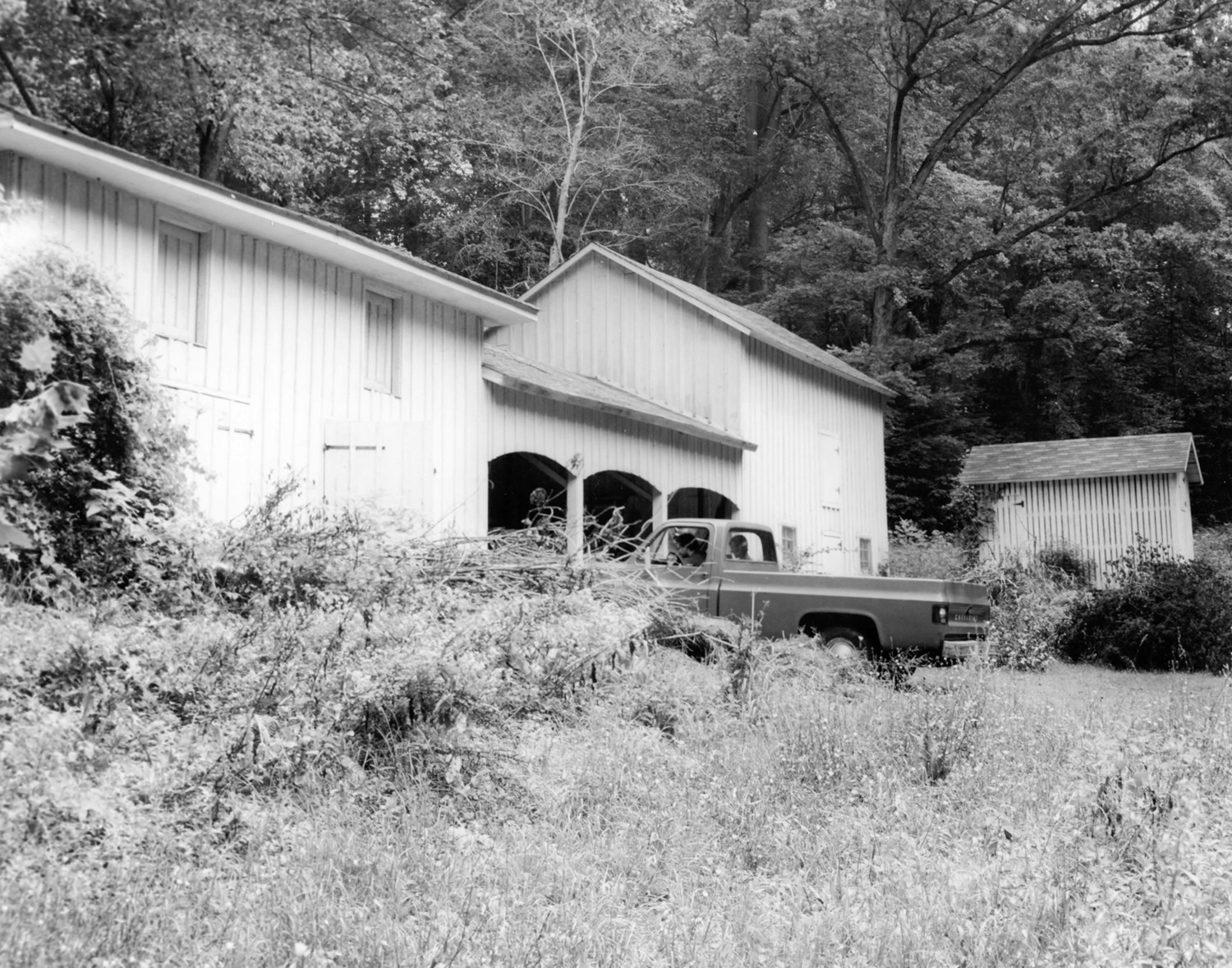 Tyrconnell House and Gardens, Baltimore Maryland Barns, south elevation (1984)
