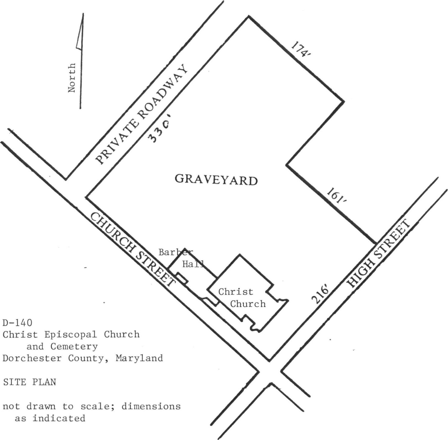 Christ Episcopal Church and Cemetery, Cambridge Maryland Site Plan (1983)