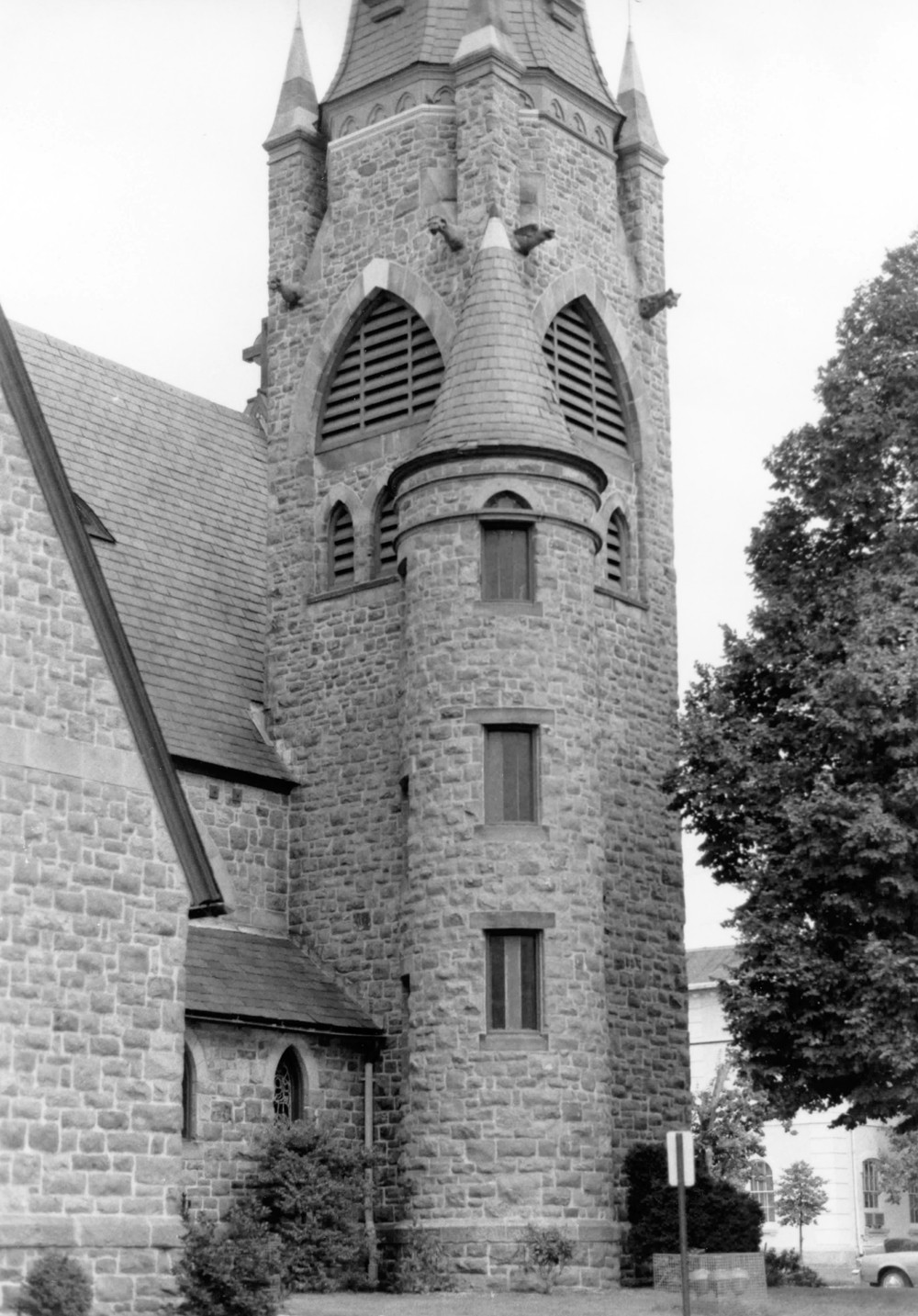 Christ Episcopal Church and Cemetery, Cambridge Maryland Tower view From northwest (1983)