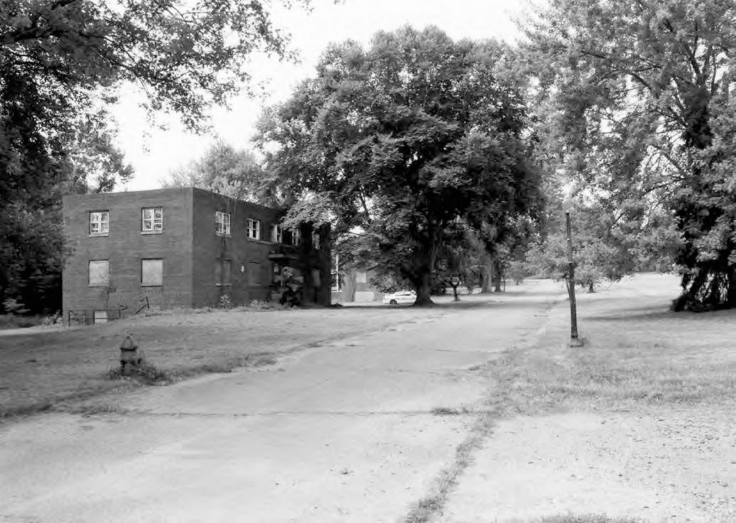 Glenn Dale Tuberculosis Hospital and Sanatorium, Glenn Dale Maryland View looking south from Cherry Drive to Apartment Buildings 1 and 2 (2009)