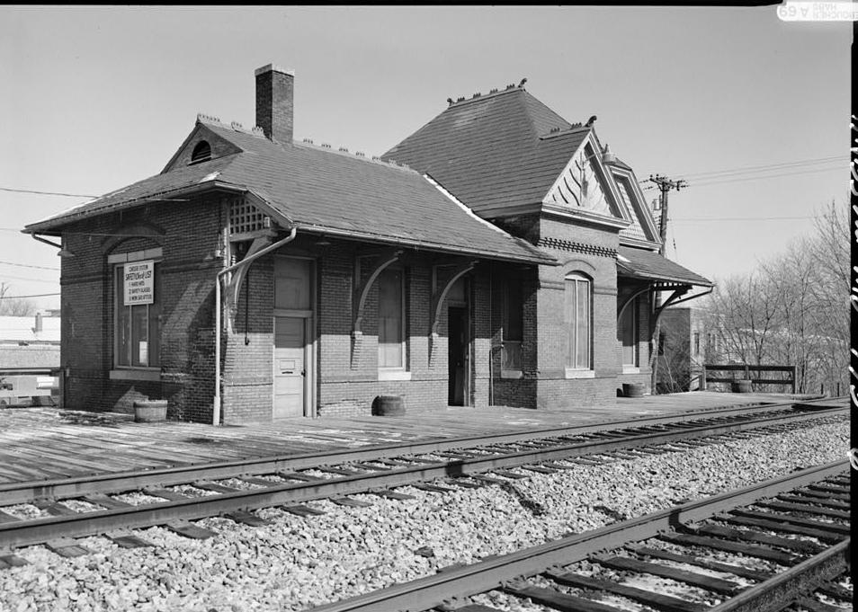 Baltimore & Ohio Railroad Train Station, Laurel Maryland SOUTHEAST FRONT, FROM SOUTH