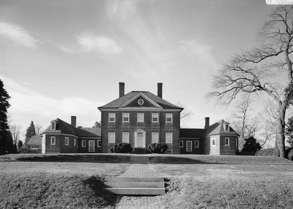 Montpelier - Snowden House, Laurel Maryland EAST (FRONT) ELEVATION WITH WIDE ANGLE LENS