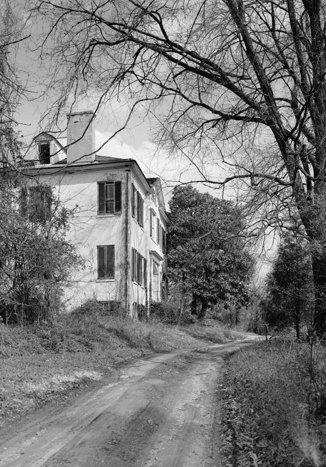 Bowieville - Robert Bowie House, Leeland Maryland FROM ROAD TO FRONT OF HOUSE (1989)