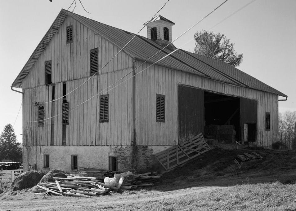 Blendon Estate, Owings Mills Maryland BARN VIEW FROM NORTHEAST CORNER, VIEW TO SOUTHWEST