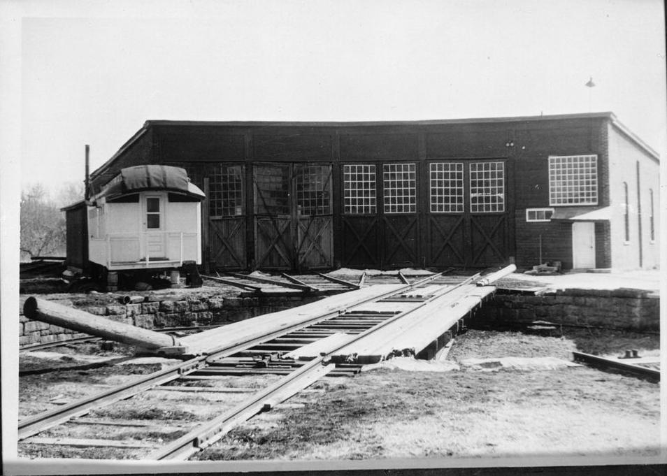 Chesapeake Beach Railroad Engine House, Seat Pleasant Maryland VIEW SOUTH, SHOWING NORTH ELEVATION Photocopy of photograph, pre-1971 (Collection of Mr. Bernard Loveless, Chesapeake Beach, MD)