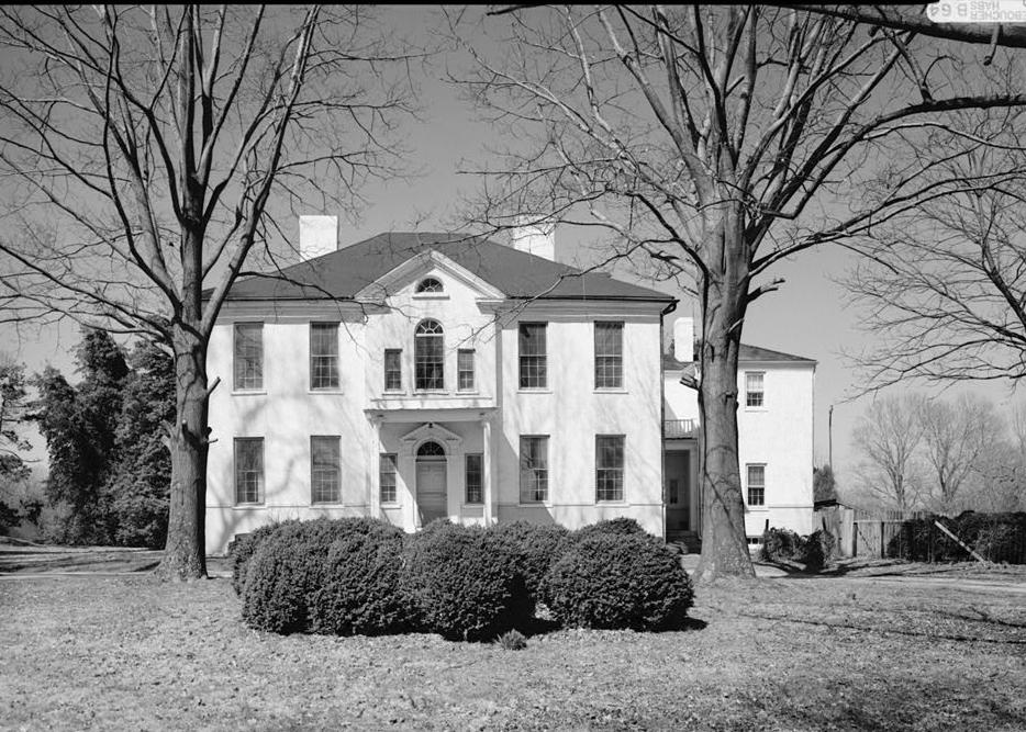 Compton Bassett Mansion - Clement Hill House, Upper Marlboro Maryland SOUTHEAST (FRONT) ELEVATION