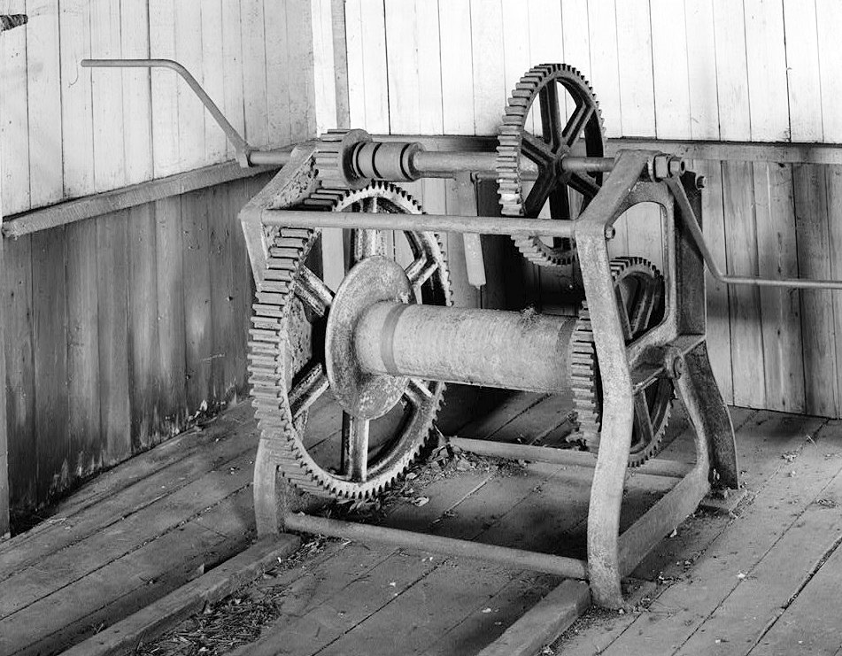 Doubling Point Light Station, Bath Maine Boat House, Detail of Boat Winch (1989)