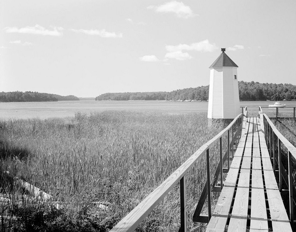 Kennebec River Lighthouse, Bath Maine Southern Light Tower North Side (1989)