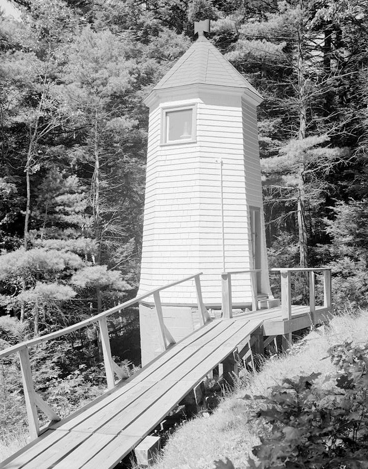 Kennebec River Lighthouse, Bath Maine Northern Light Tower South and East Sides (1989)