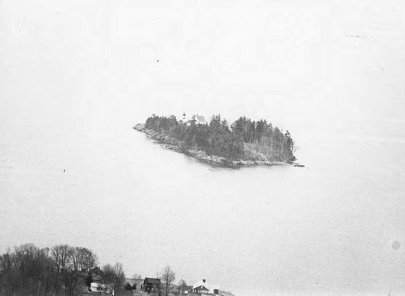 Curtis Island Light, Camden Maine Curtis Island Light Station from the summit of Mount Battie (1973)