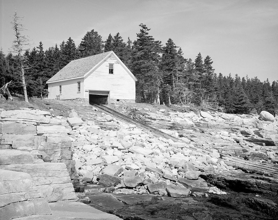 Great Duck Island Lighthouse, Frenchboro Maine Large Boathouse South and East Sides (1991)