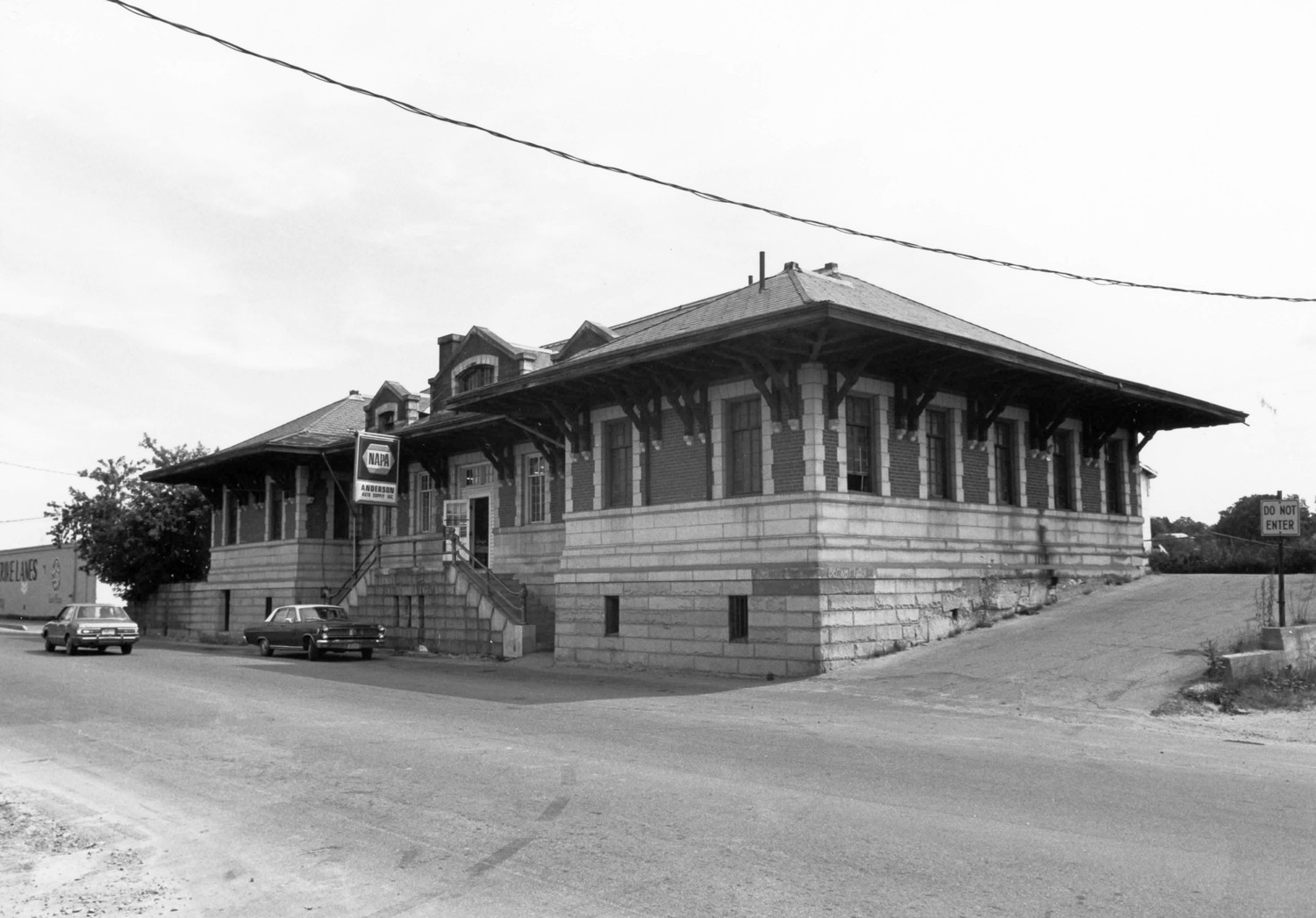 Gardiner Railroad Station, Gardiner Maine View looking southwest (1982)