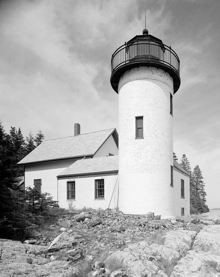 Narraguagus Lighthouse, Milbridge Maine Keeper'S House and Light Tower South and East Sides (1990)