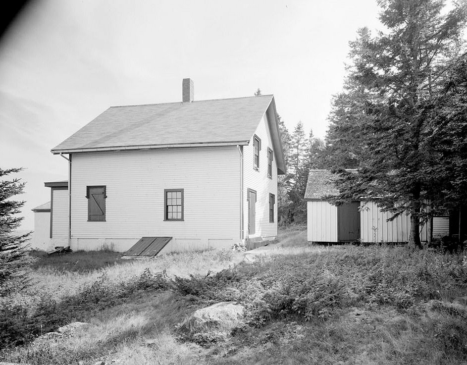 Narraguagus Lighthouse, Milbridge Maine Keeper'S House and Shed North and West Sides of House, North Side of Shed (1990)