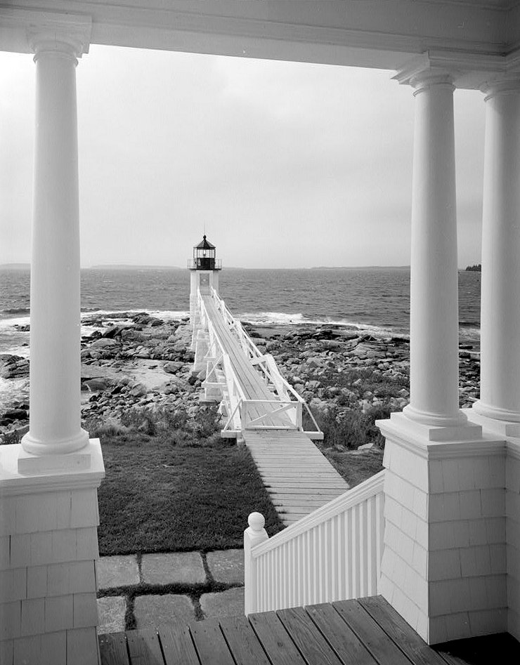 Marshall Point Lighthouse, Port Clyde Maine Keeper'S House, Looking Southwest from Porch towards Northeast Front of Light Tower (1990)