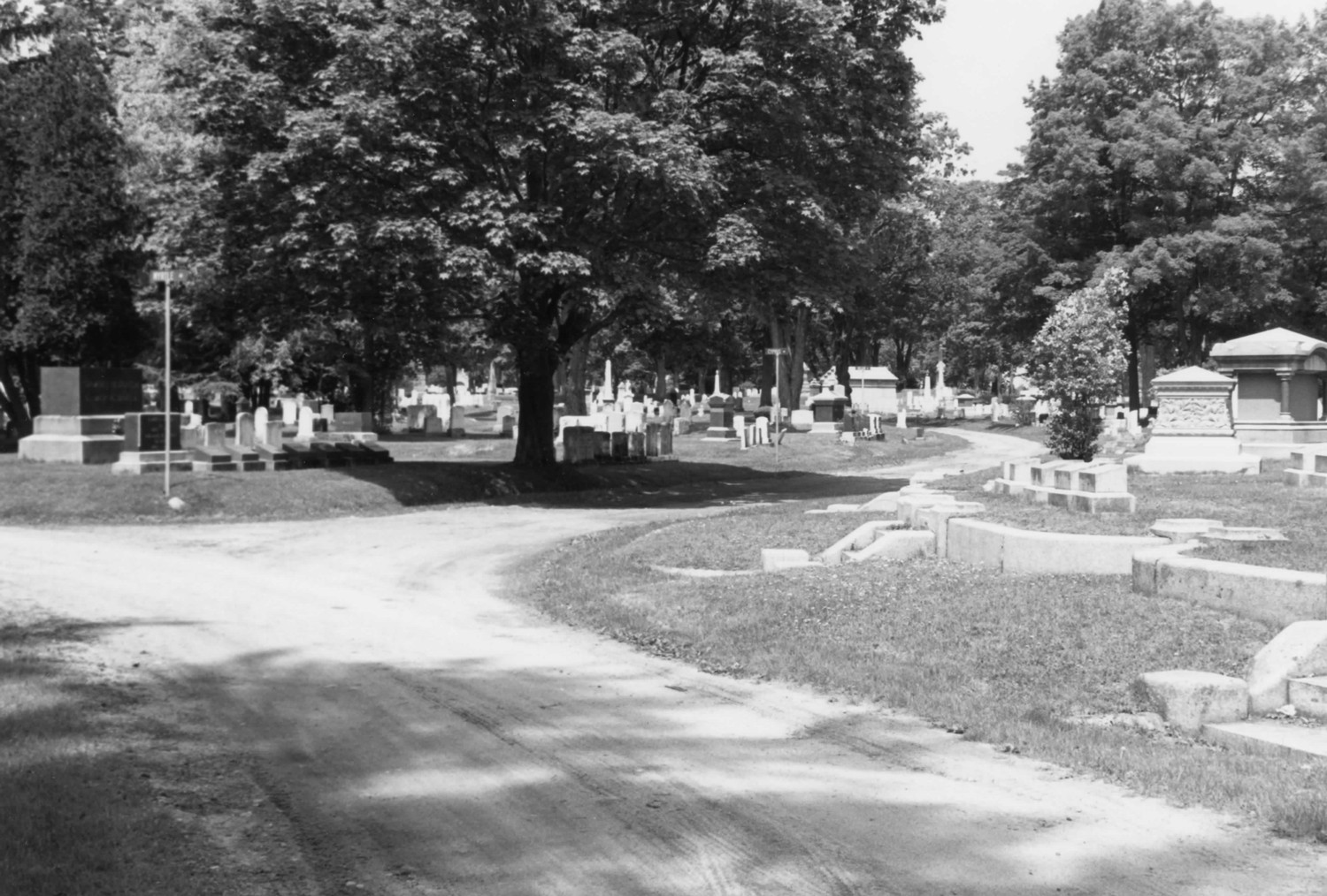 View northwest at Evergreen Circle (1992)