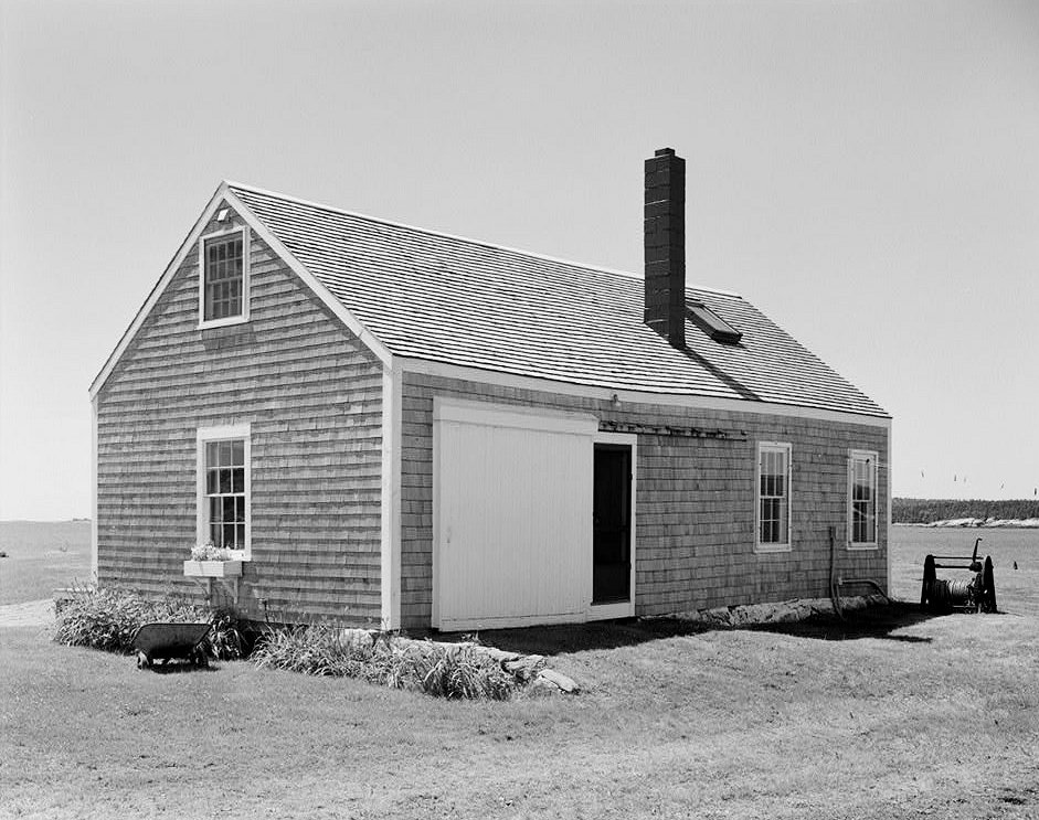 Hendricks Head Light Station, West Southport Maine Shed south and west sides (1989)