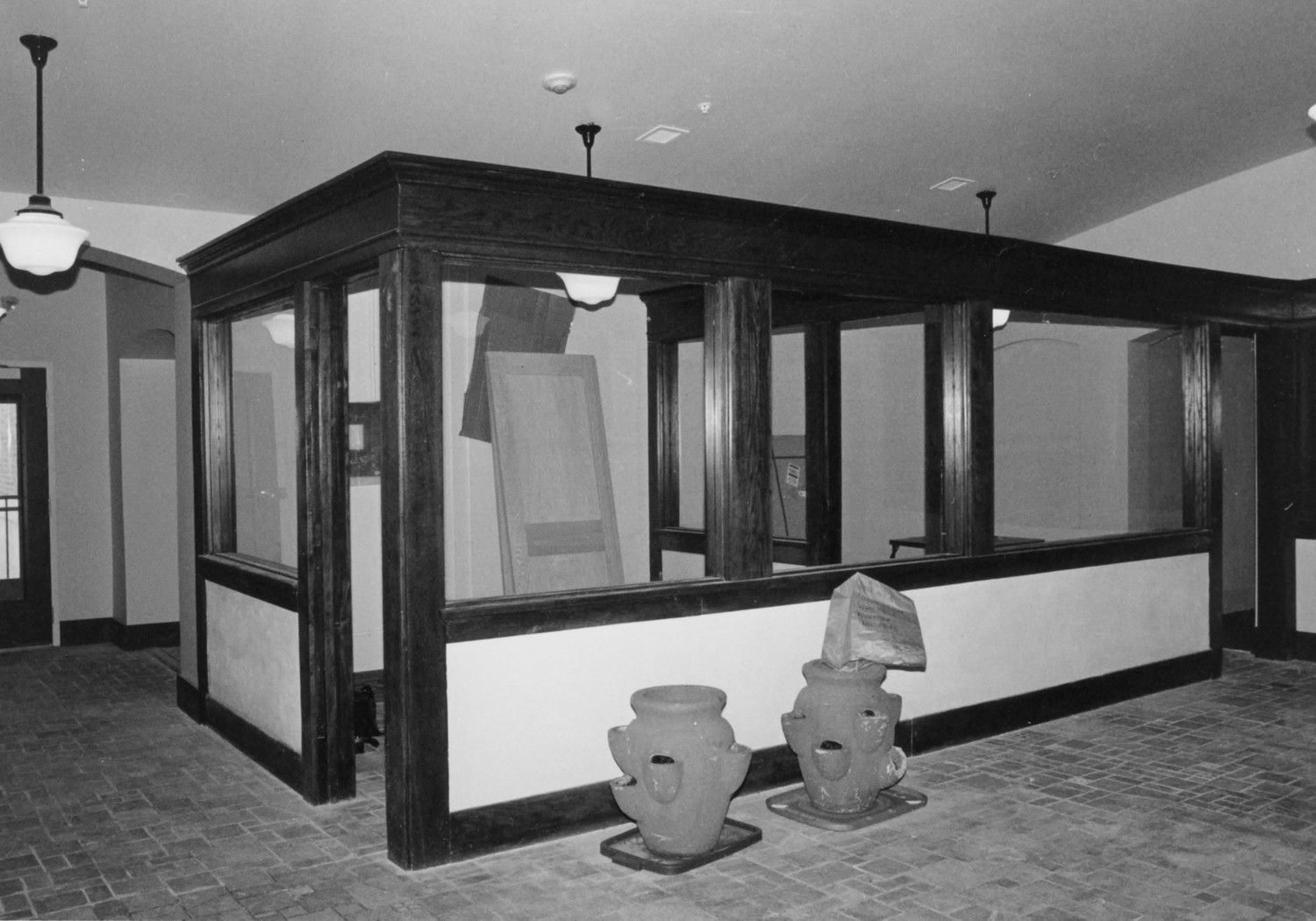 Boys Club Building, Battle Creek Michigan Lobby, looking northeast towards enclosed office area (2004)