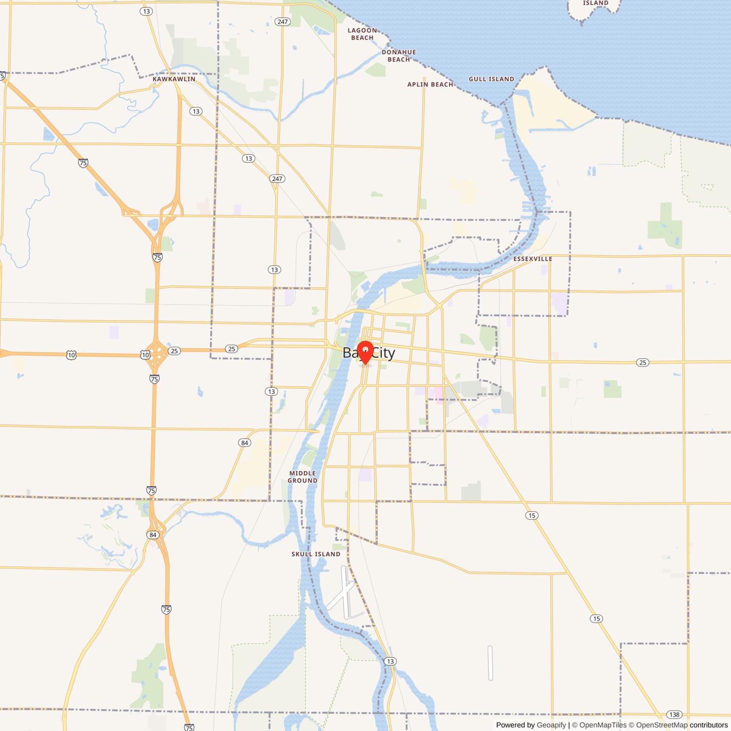 Bay City City Hall Location Map