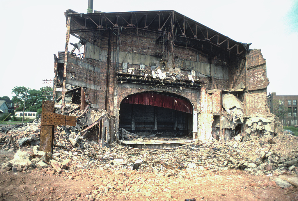 The Grand Riviera Theatre, Detroit Michigan 1996 Ruins during Demolition