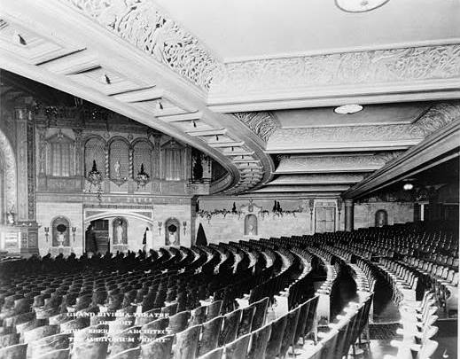 The Grand Riviera Theatre, Detroit Michigan SOUTHEAST AUDITORIUM WALL UNDER BALCONY
