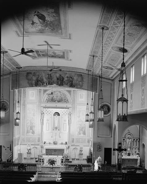 Immaculate Conception Catholic Church, Detroit Michigan INTERIOR VIEW OF ALTAR AND WEST CORNER