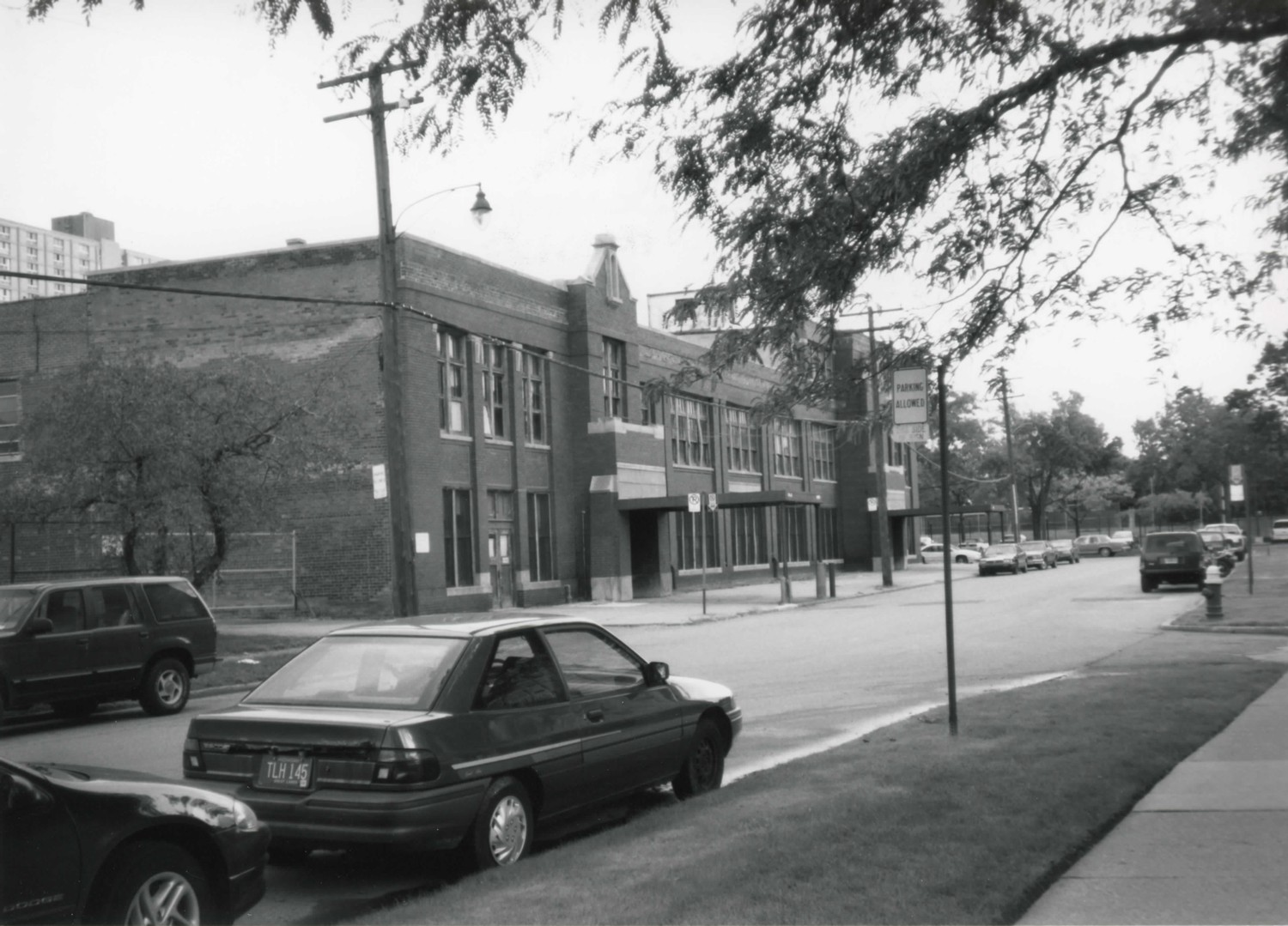 Nellie Leland School, Detroit Michigan Looking east on Antietam Street with view of west facade and south (front) facade (2001)