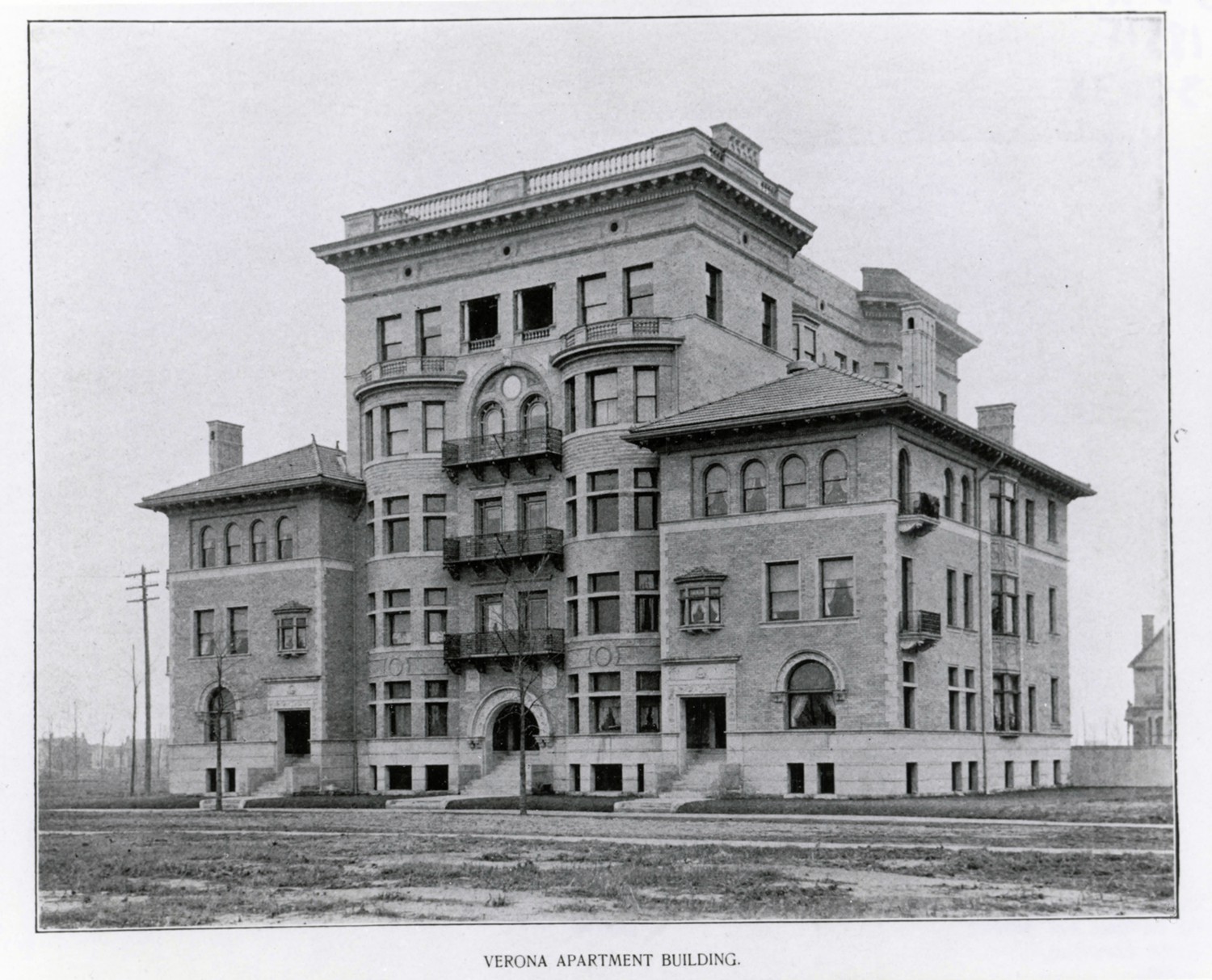 Historic view of the Verona Apartments (1896)