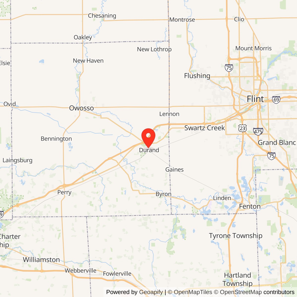 Durand High School Location Map