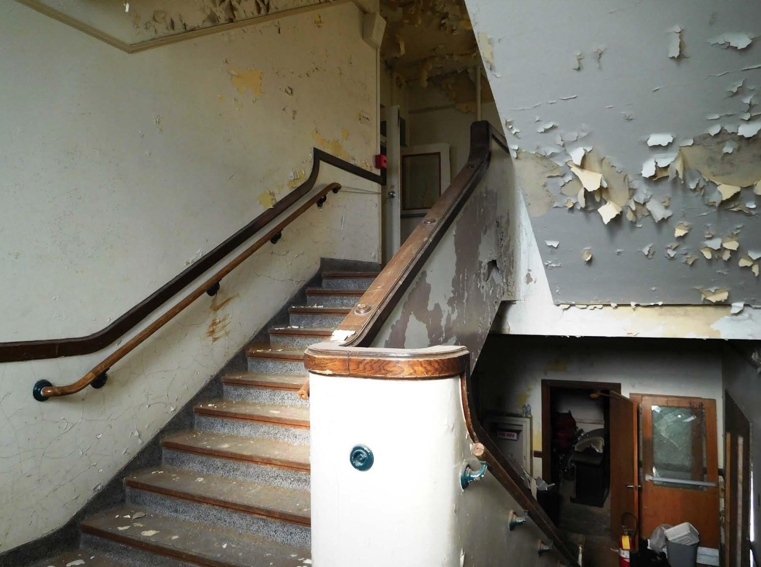 Grand Rapids Christian High School, Grand Rapids Michigan Interior of northeast stairwell (2017)