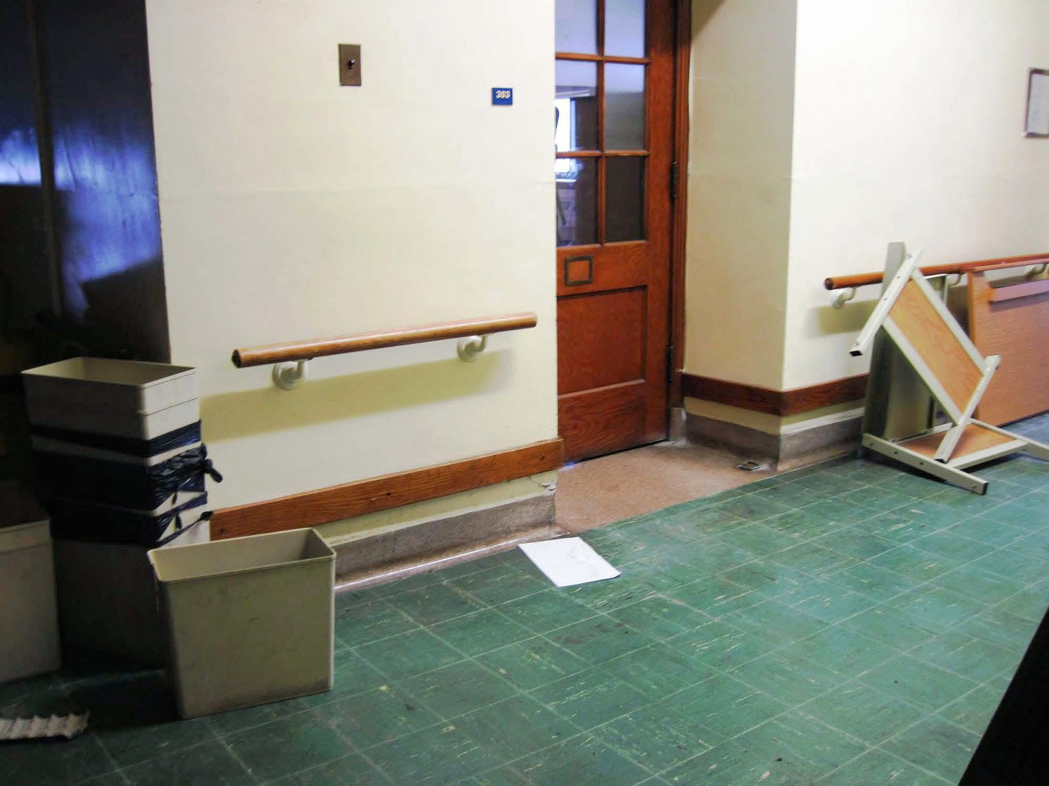 Eastern Avenue School, Grand Rapids Michigan Third floor corridor, typical classroom door (2012)